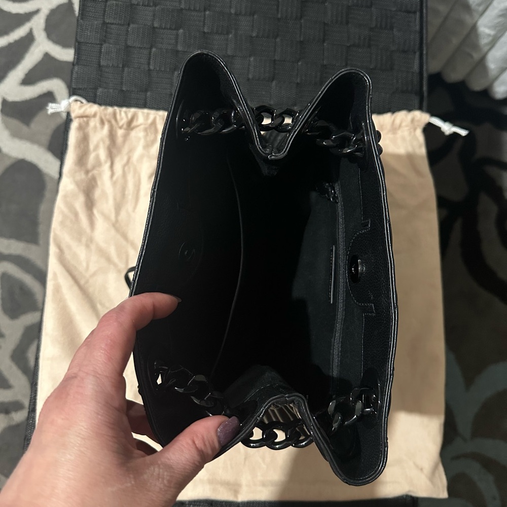 Rebecca Minkoff Black Quilted Eddie Chain Bag - Picture 2 of 3
